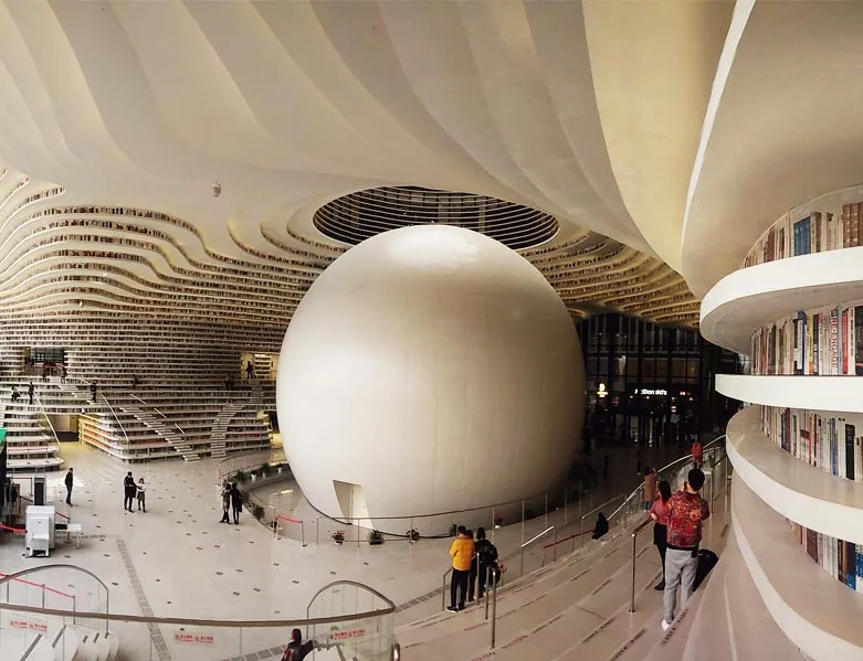 Tianjin Binhai, una biblioteca futurista