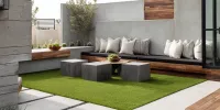El jardín perfecto que nunca pide riego. Pasto Sintético Tekno-Step.