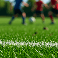 Pasto sintético deportivo Tekno-Step instalado en cancha de fútbol, ideal para alto rendimiento y resistencia al uso constante.