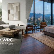 Comparativa visual de piso vinílico SPC y WPC en espacios interiores modernos mostrando diferencias de estilo y uso